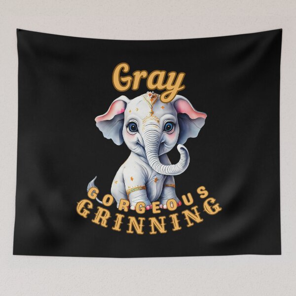 Item preview, Gray, Gorgeous, Grinning. elephant lover designed and sold by ElephantVibes.