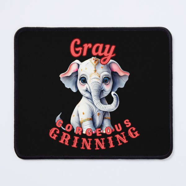 Item preview, Gray, Gorgeous, Grinning. colorful elephant designed and sold by ElephantVibes.