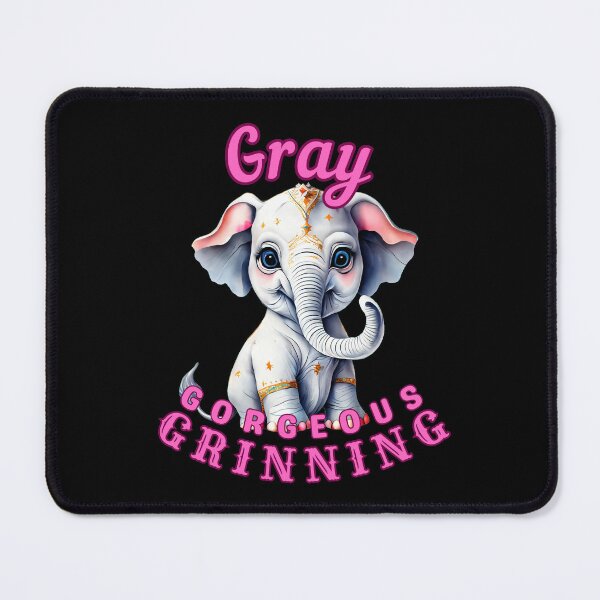 Item preview, Gray, Gorgeous, Grinning. elephant head designed and sold by ElephantVibes.