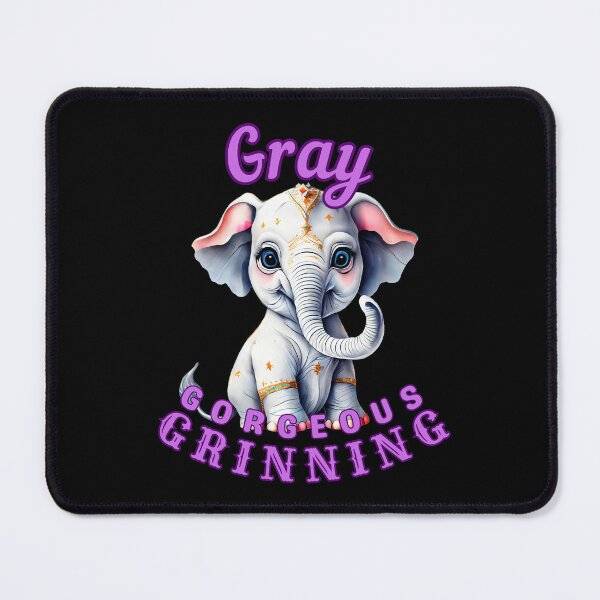 Item preview, Gray, Gorgeous, Grinning. elephant face designed and sold by ElephantVibes.