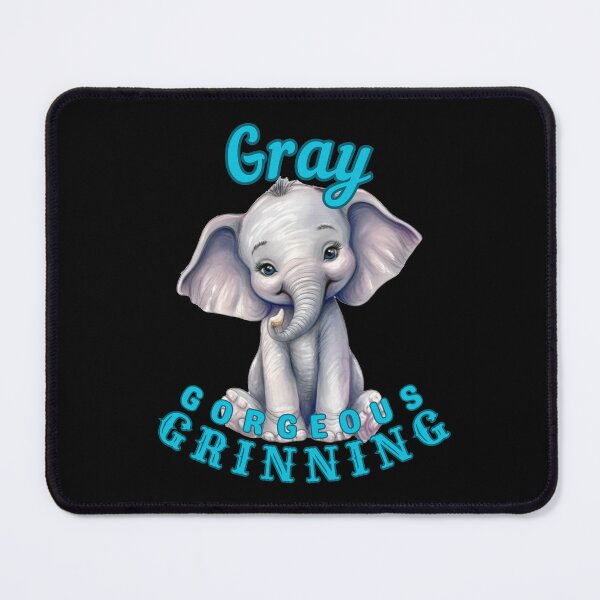 Item preview, Gray, Gorgeous, Grinning. adorable elephant designed and sold by ElephantVibes.
