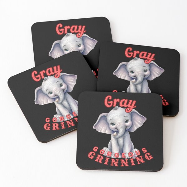 Item preview, Gray, Gorgeous, Grinning. happy elephant designed and sold by ElephantVibes.