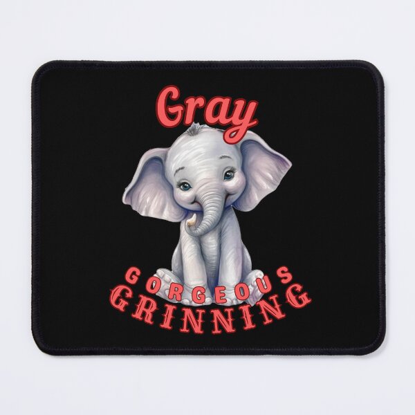 Item preview, Gray, Gorgeous, Grinning. happy elephant designed and sold by ElephantVibes.