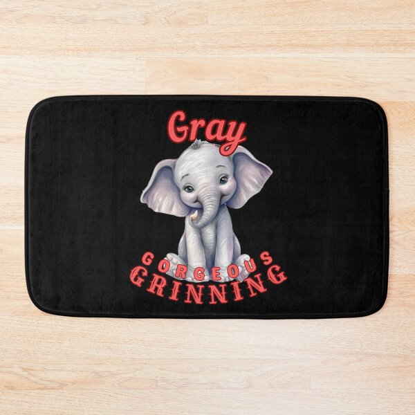 Item preview, Gray, Gorgeous, Grinning. happy elephant designed and sold by ElephantVibes.