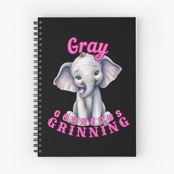 Item preview, Gray, Gorgeous, Grinning. elephant saying designed and sold by ElephantVibes.