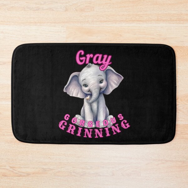 Item preview, Gray, Gorgeous, Grinning. elephant saying designed and sold by ElephantVibes.