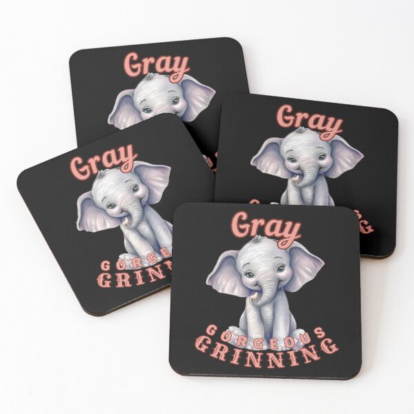 Item preview, Gray, Gorgeous, Grinning. african elephant designed and sold by ElephantVibes.