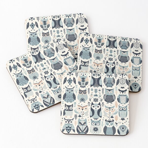 Item preview, Cute owls in a forest - Scandinavian-inspired print on designed and sold by ExtraMessages.
