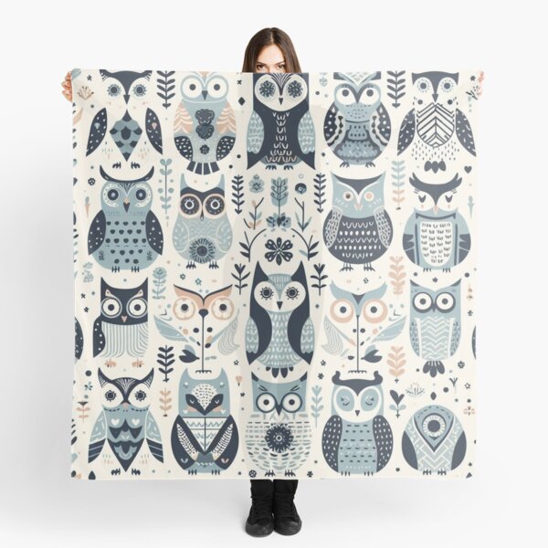 Item preview, Cute owls in a forest - Scandinavian-inspired print on designed and sold by ExtraMessages.
