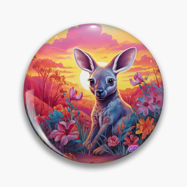 Item preview, Whimsical Y2K Rainbow Kangaroo Collection: Magical Shirts, Stickers, and More! designed and sold by ChromaKins.