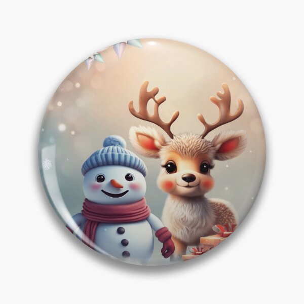 Item preview, So sweet this little reindeer with the friend the snowman. designed and sold by nicky2342.