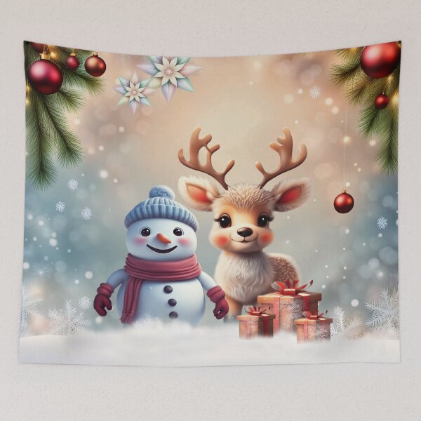 Item preview, So sweet this little reindeer with the friend the snowman. designed and sold by nicky2342.