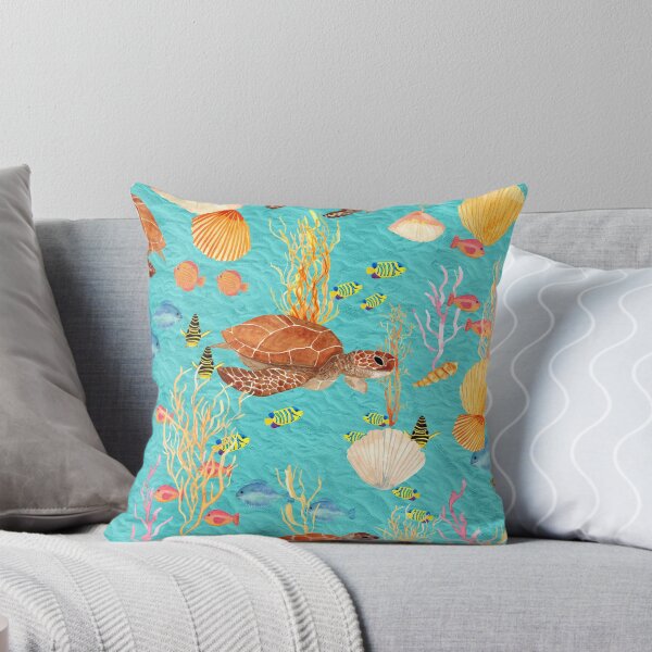 Item preview, Marine Wonderland - turtles, fish, turquoise background designed and sold by SCdesignqld.
