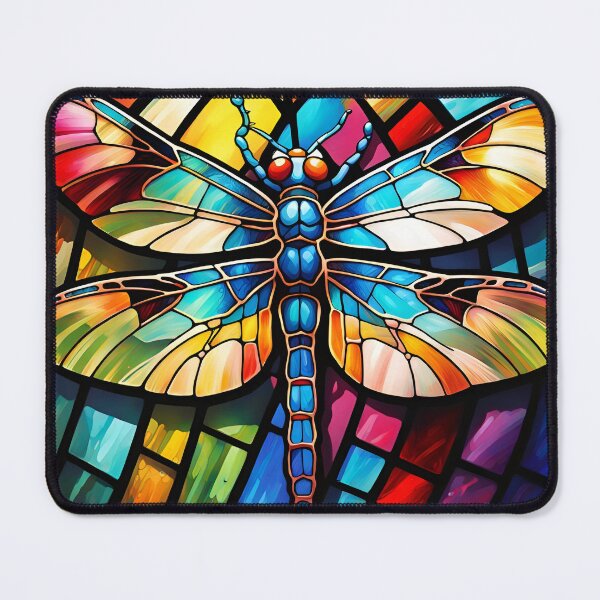 Item preview, Dragonfly Stained Glass Cartoon designed and sold by druidwolfart.