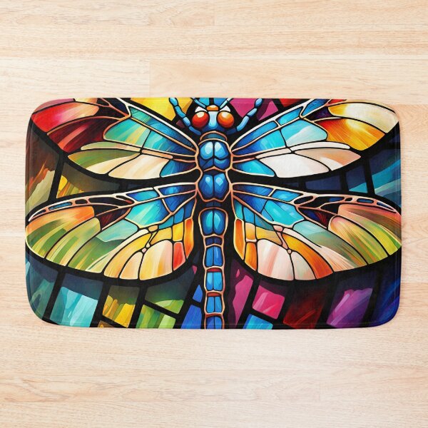 Item preview, Dragonfly Stained Glass Cartoon designed and sold by druidwolfart.