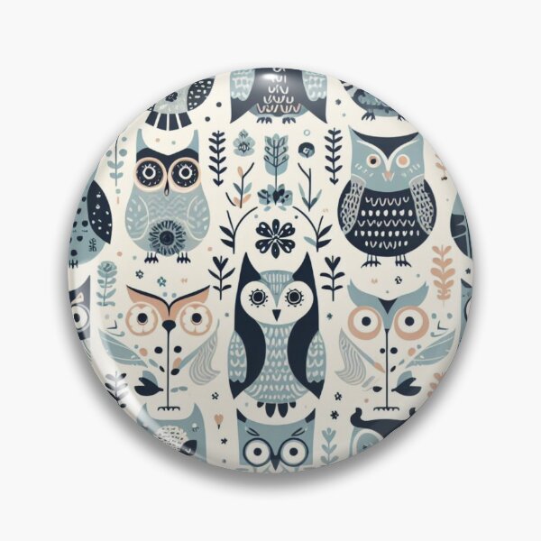 Item preview, Cute owls in a forest - Scandinavian-inspired print on designed and sold by ExtraMessages.