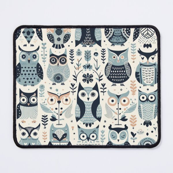 Item preview, Cute owls in a forest - Scandinavian-inspired print on designed and sold by ExtraMessages.