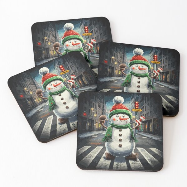 Item preview, Funny snowman crossing road crosswalk snowmies Christmas kid designed and sold by World-Store1.