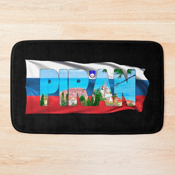 Item preview, PIRAN - Slovenia looking over Old Town with Flag designed and sold by Adam Gormley.