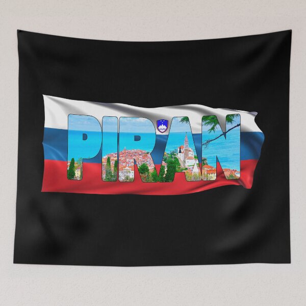 Item preview, PIRAN - Slovenia looking over Old Town with Flag designed and sold by Adam Gormley.