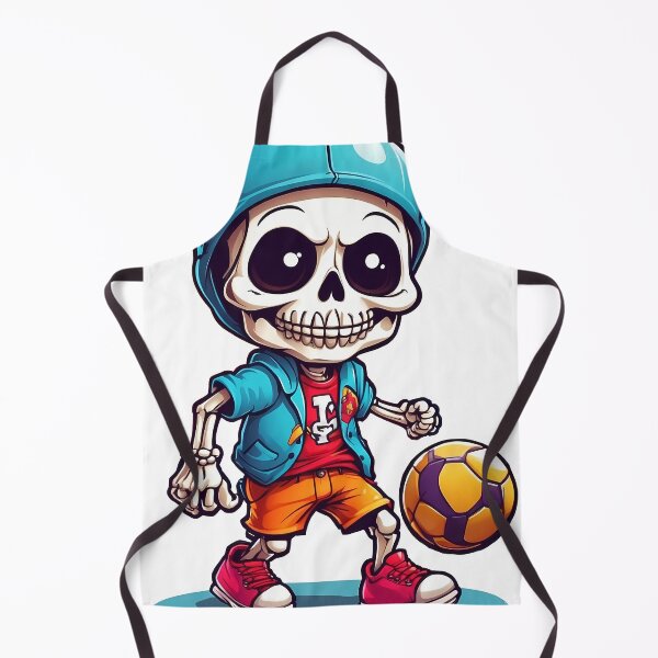 Item preview, cute cartoon skull playing soccer. designed and sold by wplamkung.