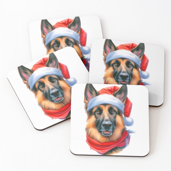 Item preview, German Shepherd Santa Paws Watercolor - GSD Christmas Graphic Art designed and sold by Star-Fragment.