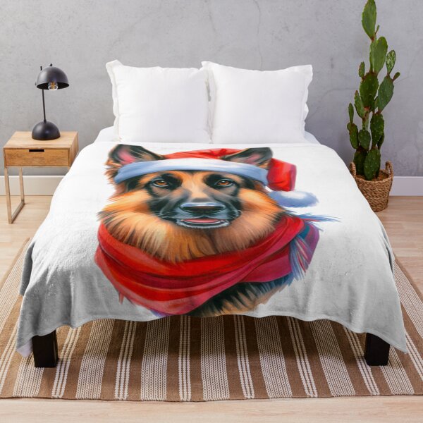 Item preview, German Shepherd Santa Paws Watercolor - GSD Christmas Graphic Art designed and sold by Star-Fragment.