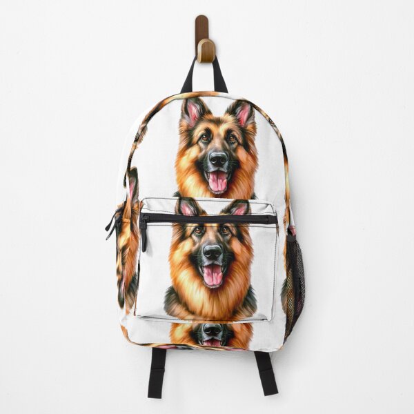 Item preview, Happy German Shepherd Watercolor - GSD Graphic Art - Different Pattern designed and sold by Star-Fragment.