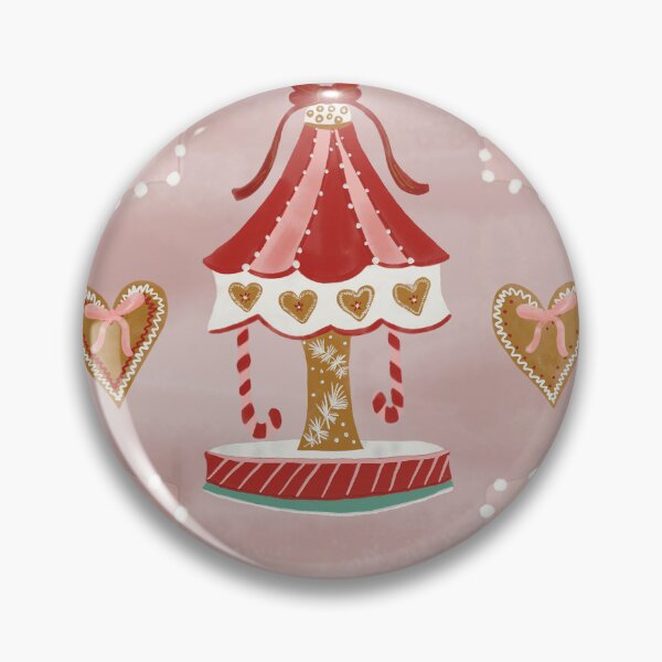 Item preview, Christmas Carousel with Ribbons and Cookies Pink and Red designed and sold by eloulamb.