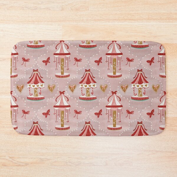 Item preview, Christmas Carousel with Ribbons and Cookies Pink and Red designed and sold by eloulamb.
