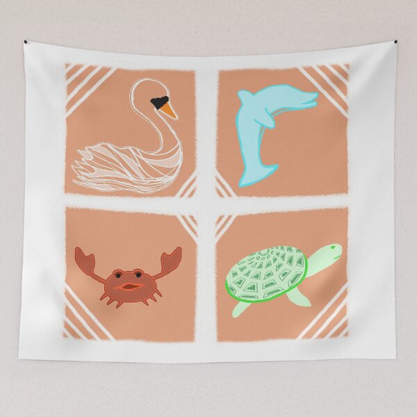 Item preview, Aquatic Animals Pattern designed and sold by fairytalearrrt.