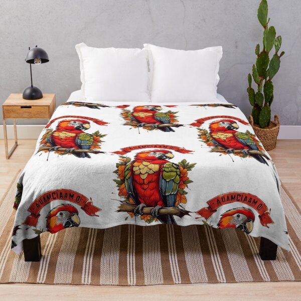 Item preview, Red Macaw with Showy Flowers designed and sold by Nicholls Mata.
