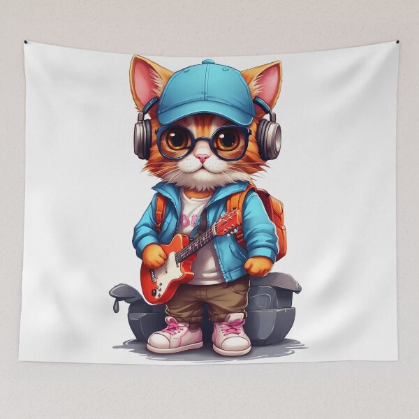 Item preview, World cat day playing the guitar designed and sold by wplamkung.