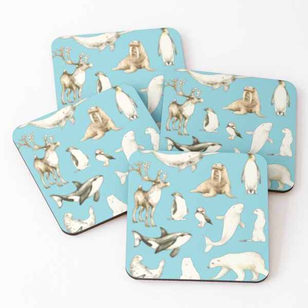 Item preview, Arctic animals. Narwhal, polar, bear, whale, puffin, owl, fox, bunny, seal designed and sold by Mahe Jabeen.