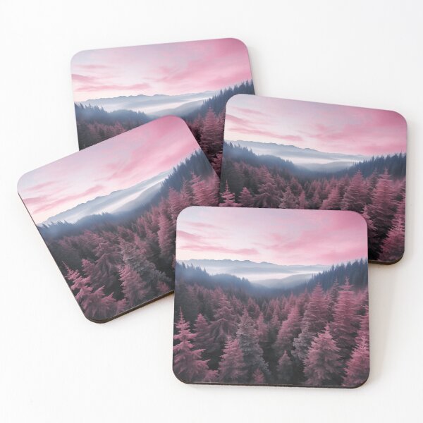 Artikelvorschau, Evergreen forest pastel sunset entworfen und verkauft von SunMoonMilk.