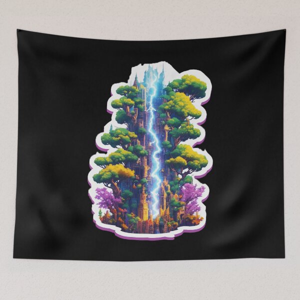 Item preview, Major Arcana The Tower - High Castle Struck by Lightning Tarot Card designed and sold by Pixel Waite.