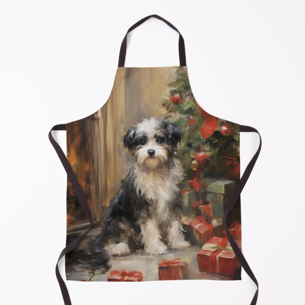 Item preview, Puppy sitting by a Christmas tree and Fireplace designed and sold by exitbird.
