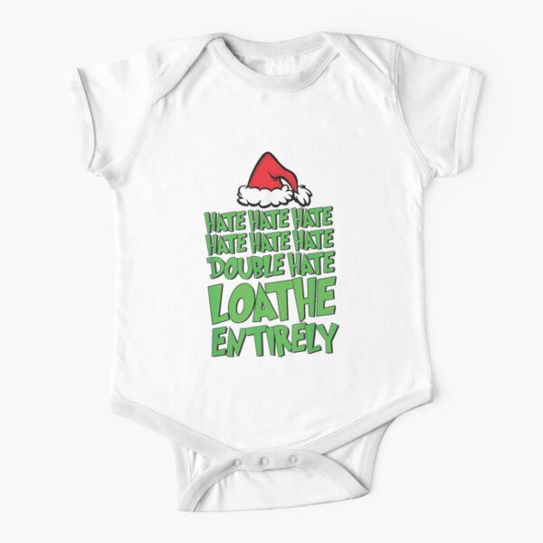 Hate Hate double hate loathe entirely funny Christmas Santa Short Sleeve Baby One-Piece