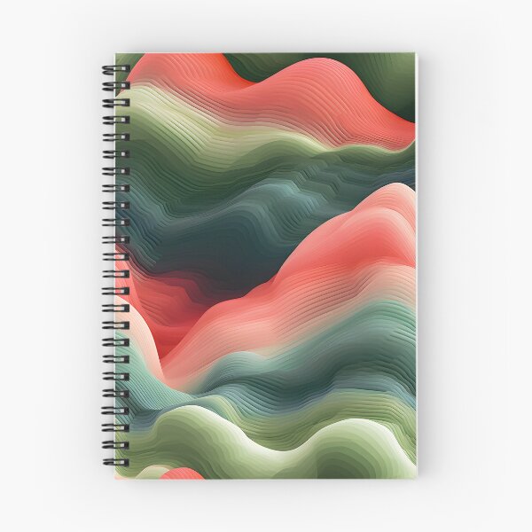 Item preview, Emerald and Coral Wavescape designed and sold by VectorPlace.