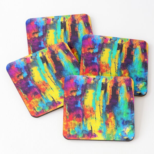 Item preview, Colorful abstract painting with vibrant brushstrokes and dynamic shapes designed and sold by NiRia Spot.