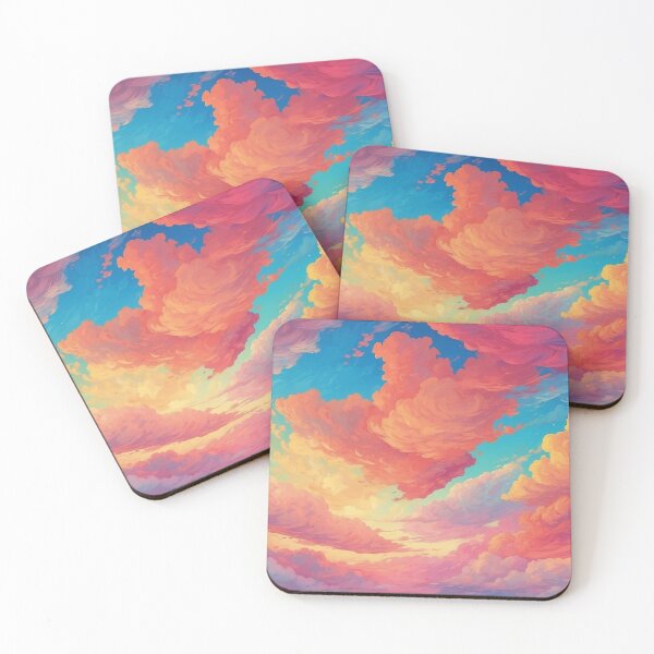 Item preview, Colorful painting of a soft neon clouds designed and sold by Evolvity.