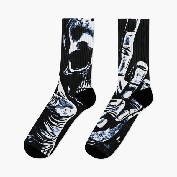 Item preview, Skull and hands rock symbol illustration designed and sold by umfhn.