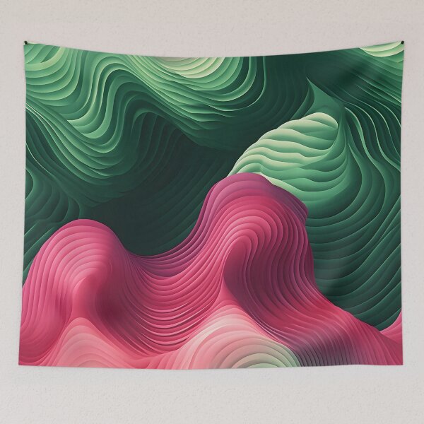 Item preview, Verdant and Rose Wave Illusion designed and sold by VectorPlace.