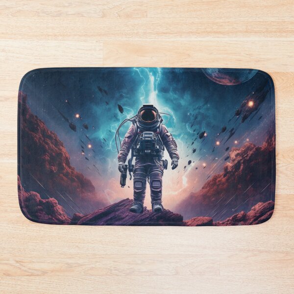 Item preview, Enigmatic Astronaut Lost in Space Wall Art & Mousepad - Cosmic Keyholes designed and sold by MedusaAiArt.