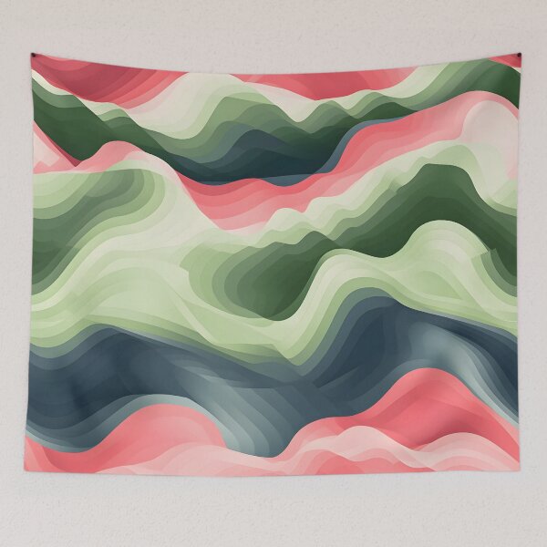 Item preview, Satin Ripples of Crimson and Emerald designed and sold by VectorPlace.