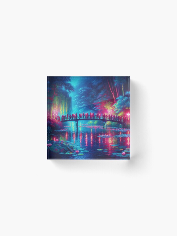 Thumbnail 2 of 5, Acrylic Block, Monet's Serenity - www.fineaiart.art designed and sold by cokemann.