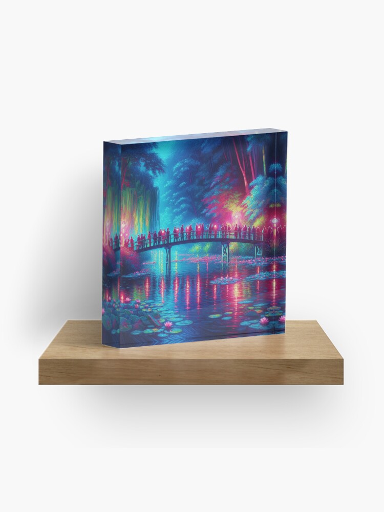 Thumbnail 1 of 5, Acrylic Block, Monet's Serenity - www.fineaiart.art designed and sold by cokemann.