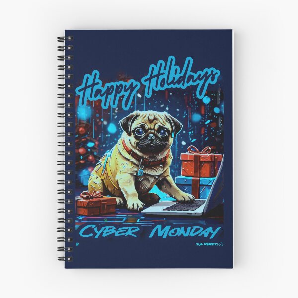 Item preview, Pug HAPPY HOLIDAYS 62 CYBER MONDAY  designed and sold by RedBluffTraders.