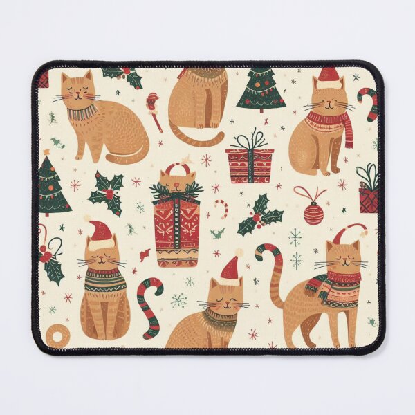 Item preview, Repeating Christmas Cat Pattern designed and sold by FuzyFriendHaven.
