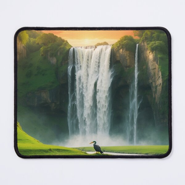 Item preview, A bird in front of a waterfall designed and sold by Evolvity.